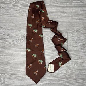 Christian Dior fishing lure necktie brown with fishing lures